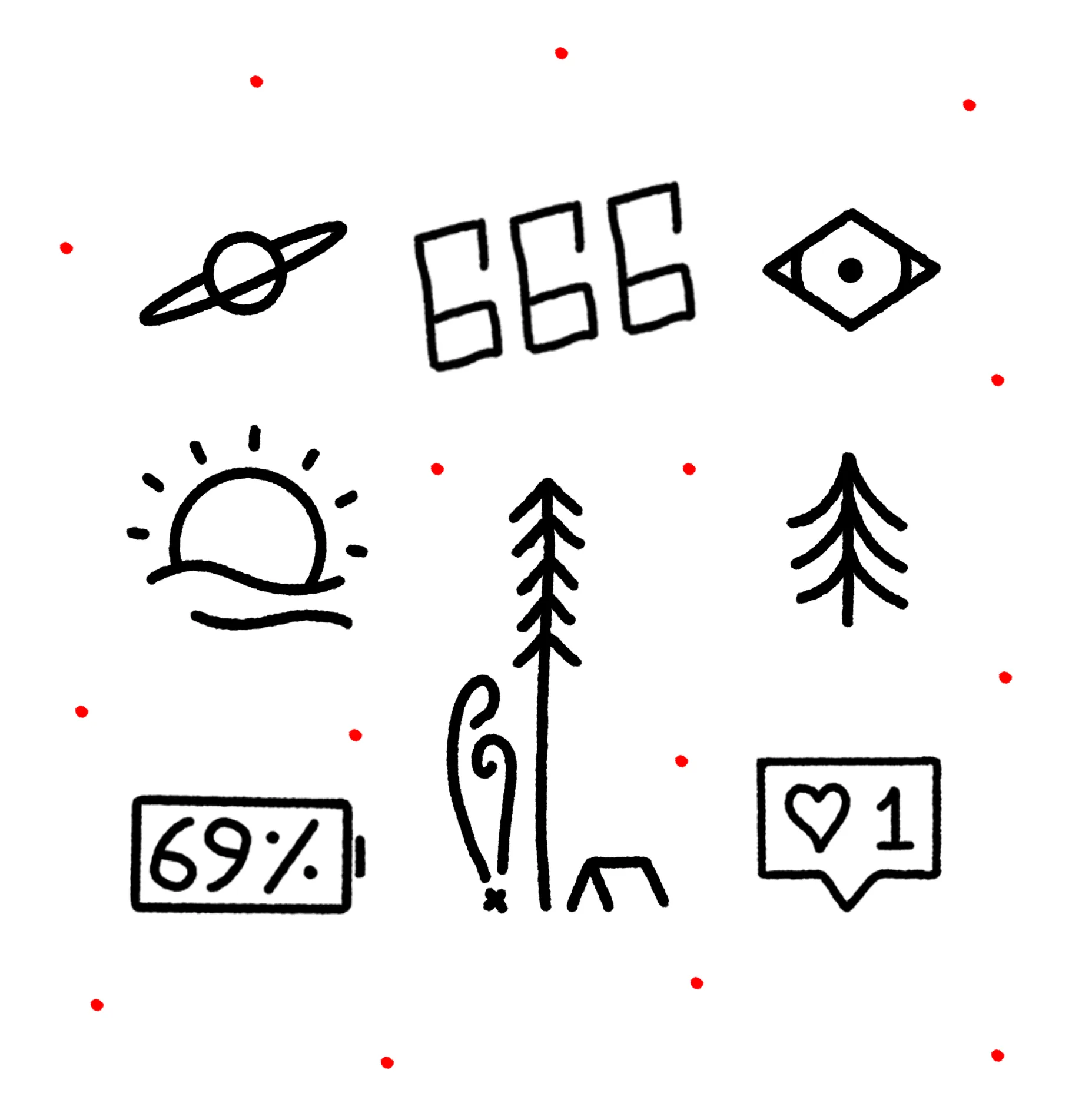 Stick and poke tattoos visual example