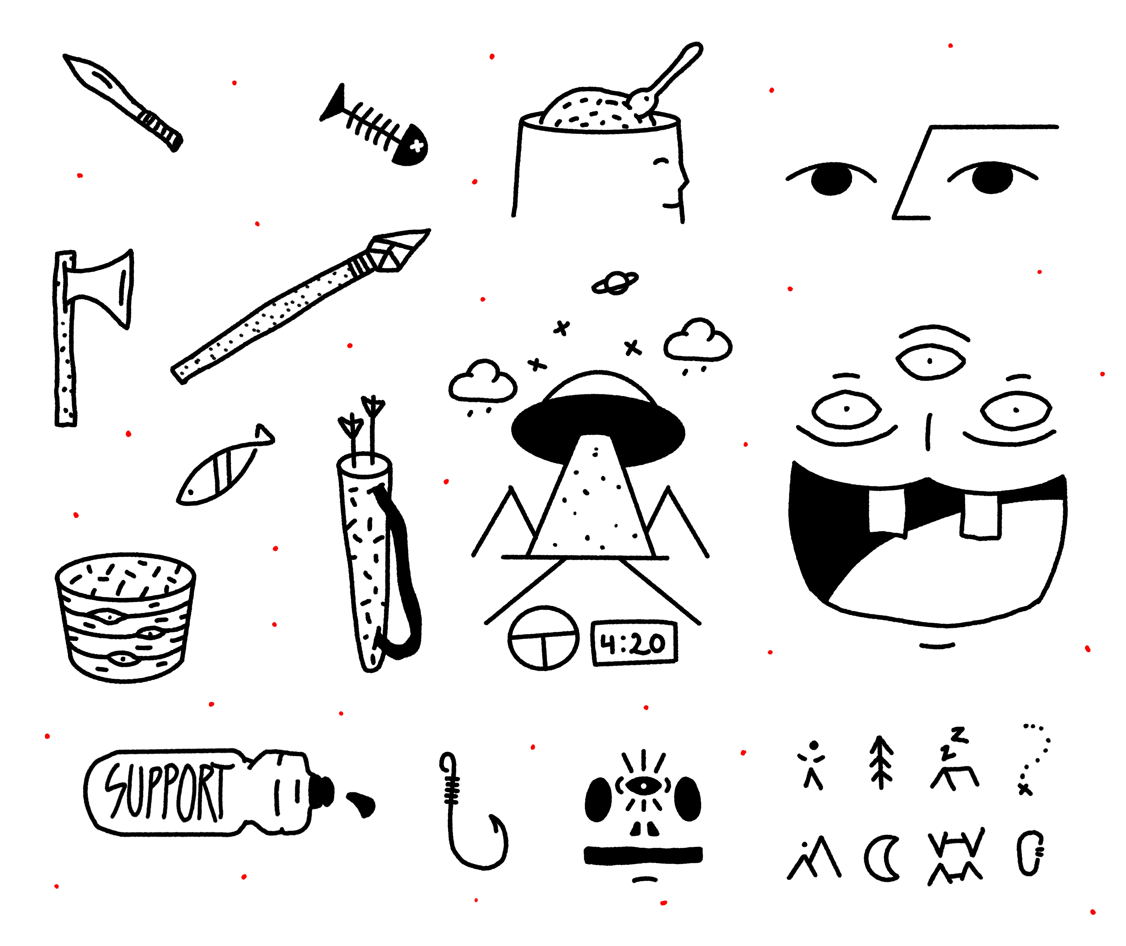 Stick and poke tattoos visual example